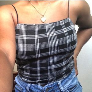 Black Plaid Top!!